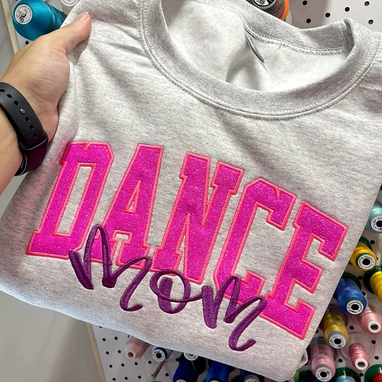 Personalized Glitter Embroidered Sports Mom Sweatshirt