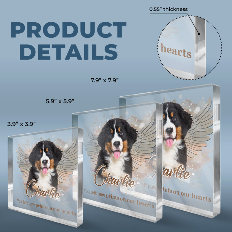 Pets Teach Us The Purest Kind Of Love - Memorial Personalized Custom Square Shaped Acrylic Plaque - Sympathy Gift, Gift For Pet Owners, Pet Lovers-ilovevango