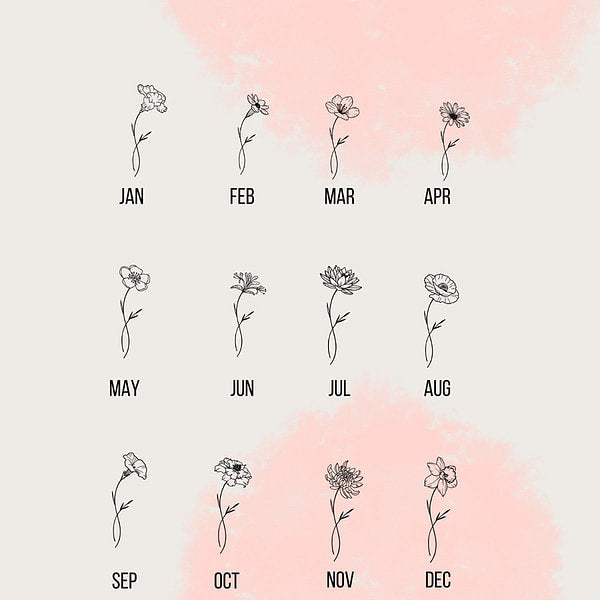 Personalized Tri-Fold Birth Flower Leather Wallet Card Holder Birthday Gift for Woman-ilovevango