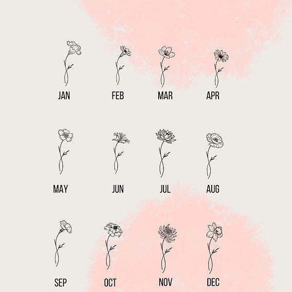 Personalized Tri-Fold Birth Flower Leather Wallet Card Holder Birthday Gift for Woman-ilovevango