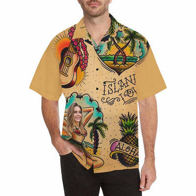 Custom Face Hawaiian Shirt Funny Face Photo Hawaiian Shirt for Husband Personalized Hawaiian Shirt Photo Tropical Aloha Shirt For Men-ilovevango