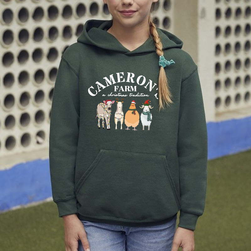 Custom Text and Farm Animals Christmas Sweatshirt – Perfect Holiday Gift for Farm Animal Lovers