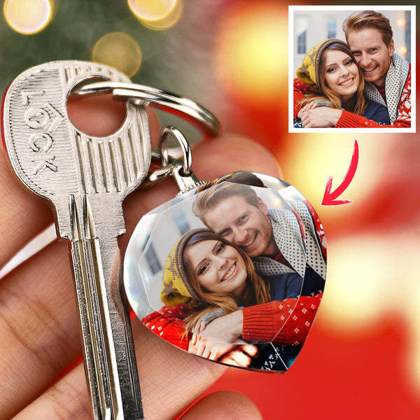 Custom Heart Crystal Keychain Personalized Keychain Gifts for Christmas-ilovevango