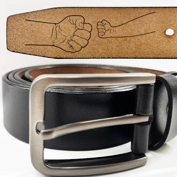 Fist Punch - Birthday, Loving Gift For Dad, Father, Papa, Grandpa, Pet Lover - Personalized Engraved Leather Belt-ilovevango