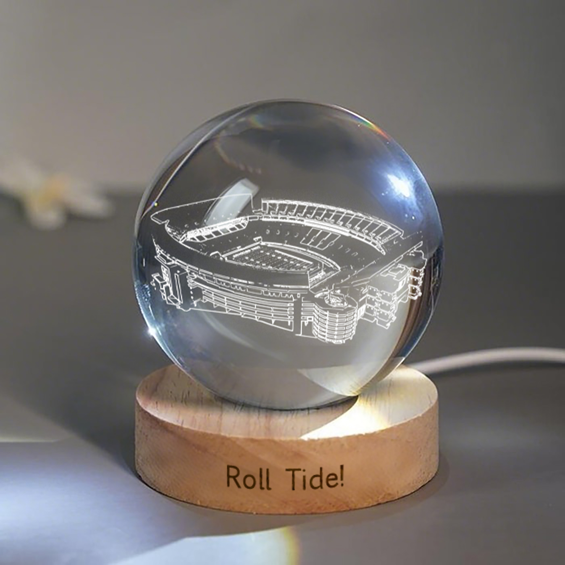 Bryant-Denny Stadium 3D Spherical Crystal Lamp