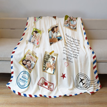 Personalized Photo Letter Blanket To Your Family Members or Friends 1 - 9 Photos Custom-ilovevango