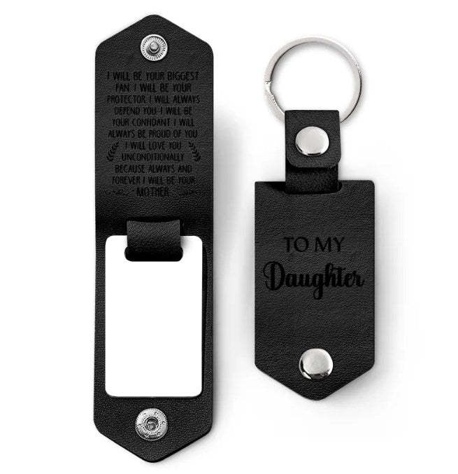 Custom Photo I Will Be Your Mother - Gift For Daughter, Son - Personalized Leather Photo Keychain