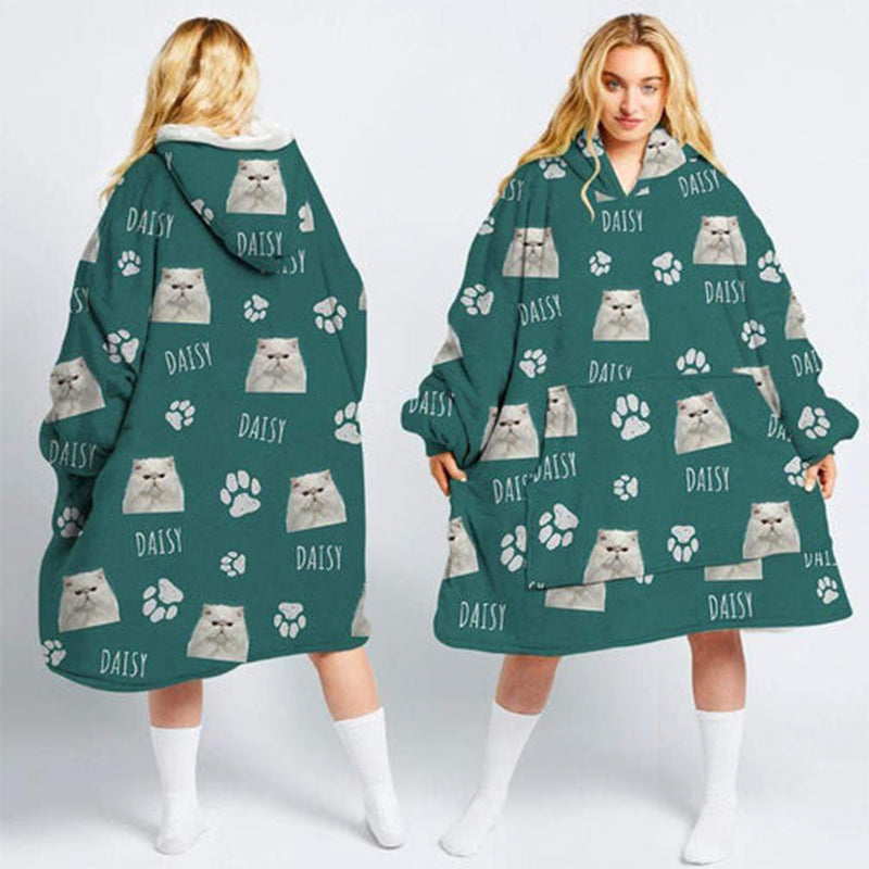Personalized Photo Dog Cat Blanket Hoodie For Kids & Adults, Gift For Family