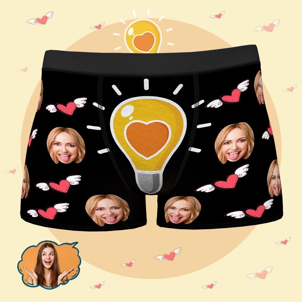 Custom Photo Boxers Briefs Light Bulb Element Personalized Gifts-ilovevango