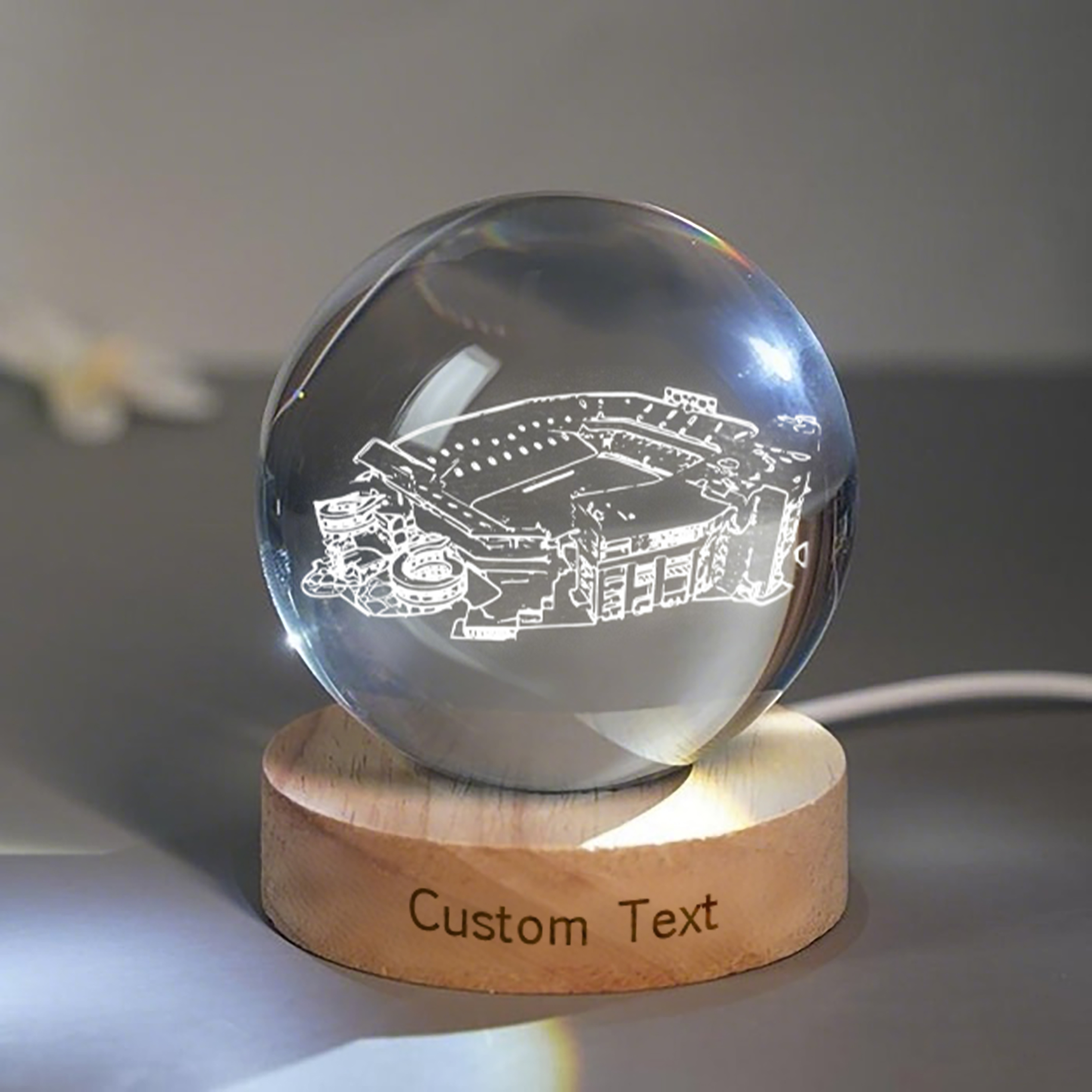 Ben Hill Griffin Stadium 3D Spherical Crystal Lamp