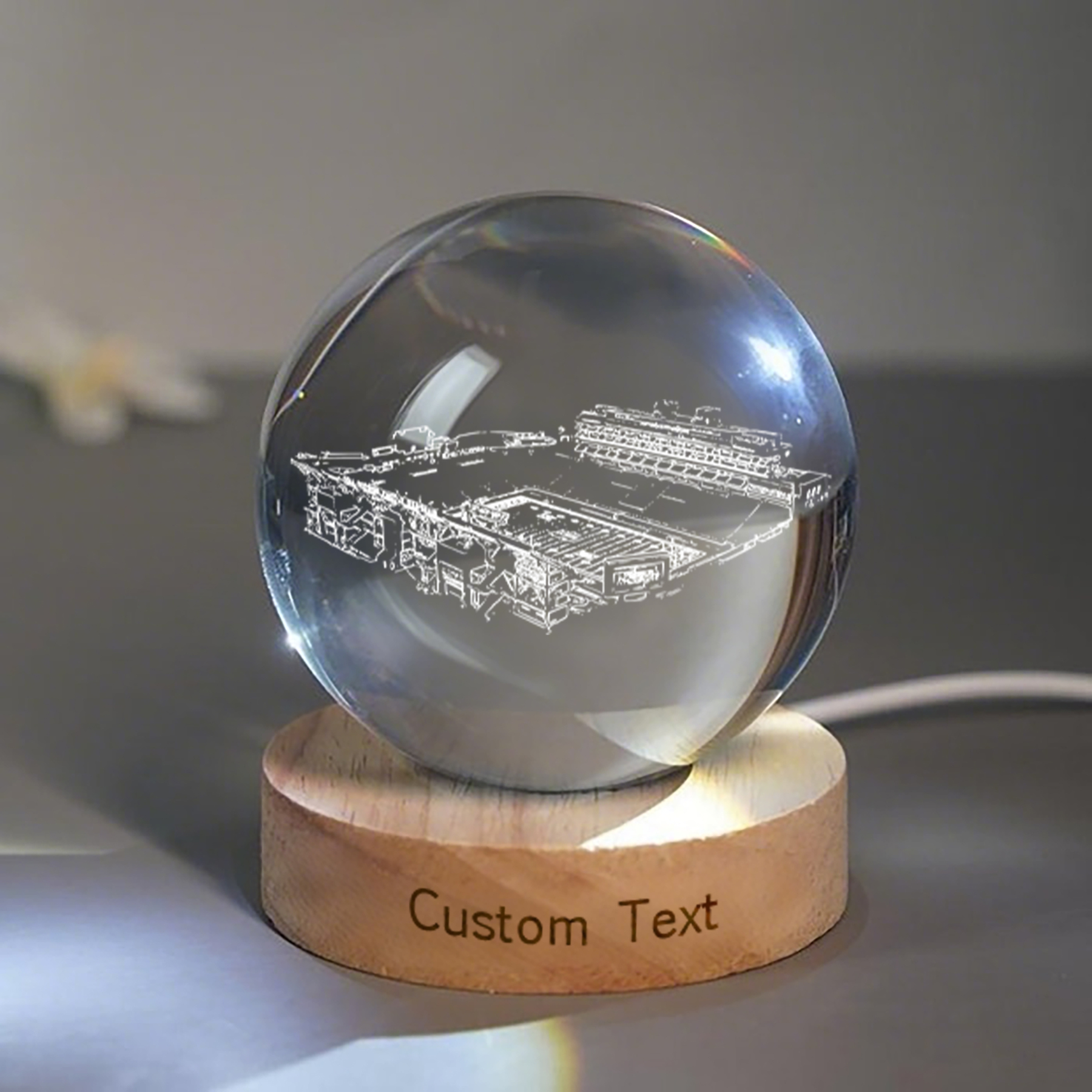 Bill Snyder Family Stadium 3D Spherical Crystal Lamp