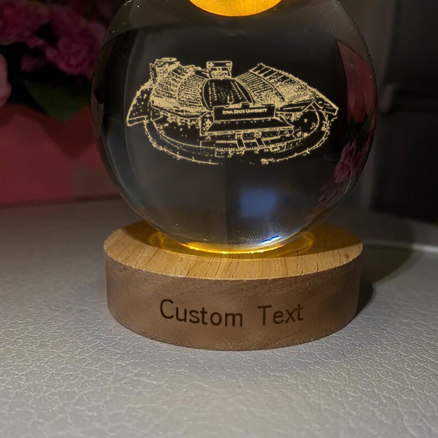 Jack Trice Stadium 3D Spherical Crystal Lamp