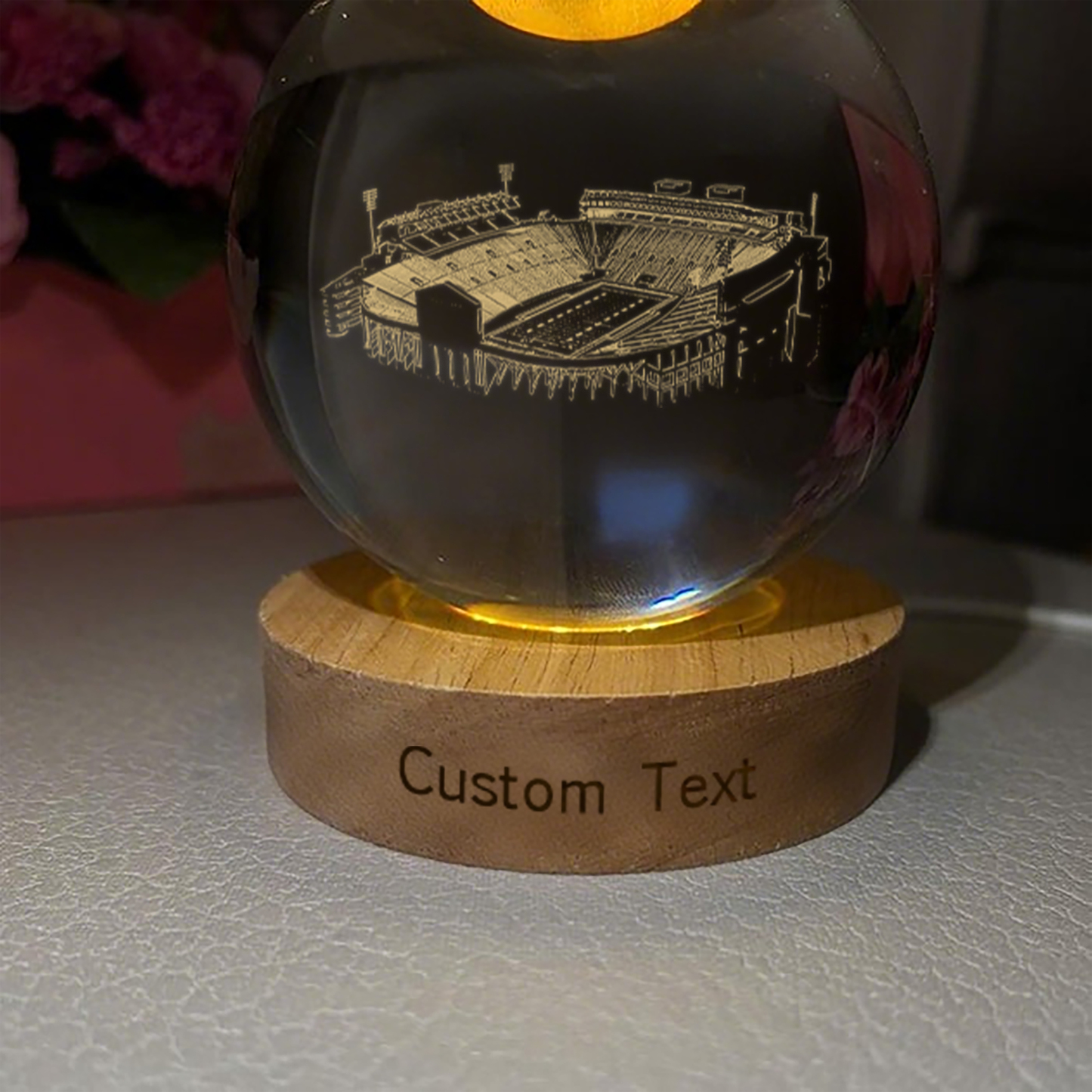 Vaught–Hemingway Stadium 3D Spherical Crystal Lamp