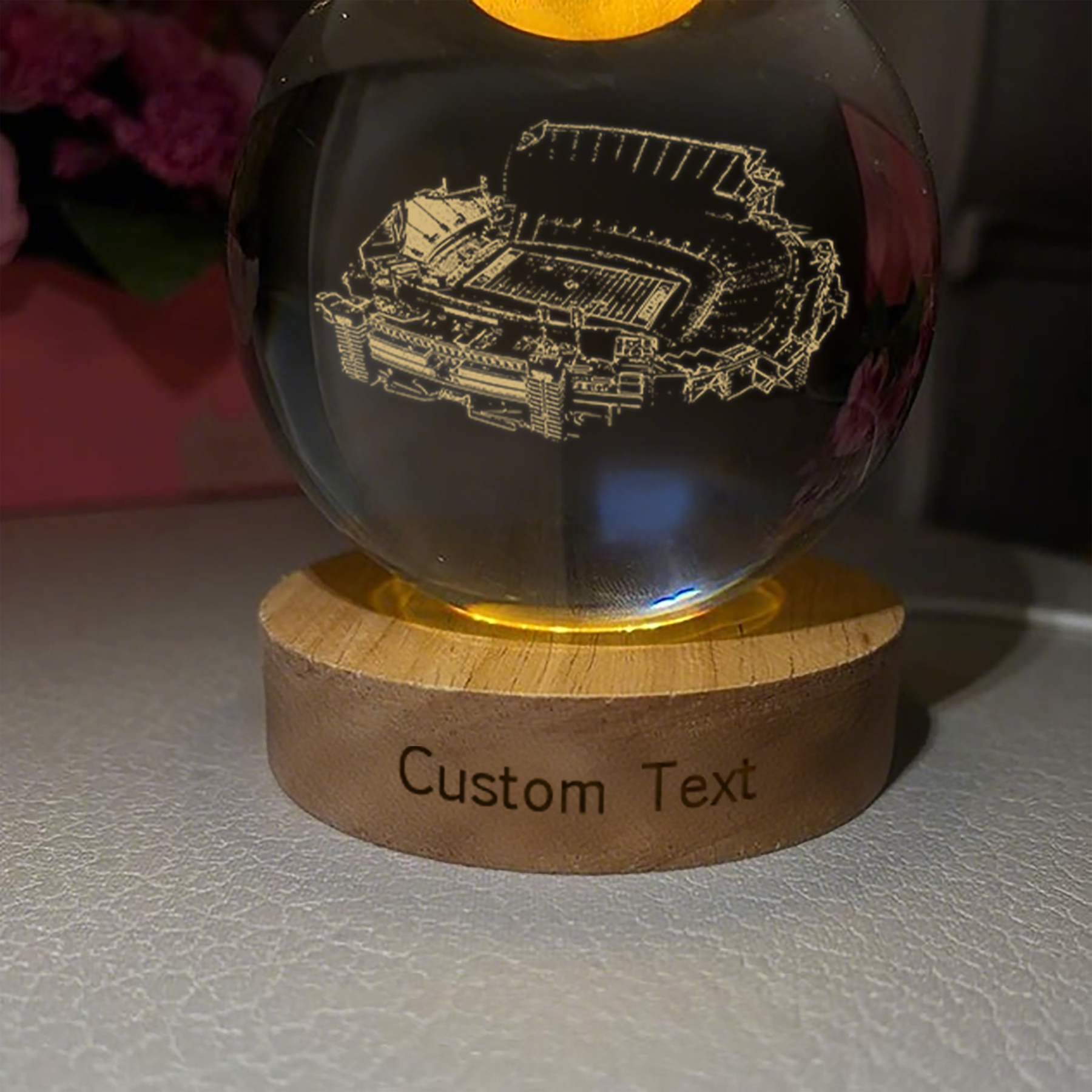 Cardinal Stadium 3D Spherical Crystal Lamp