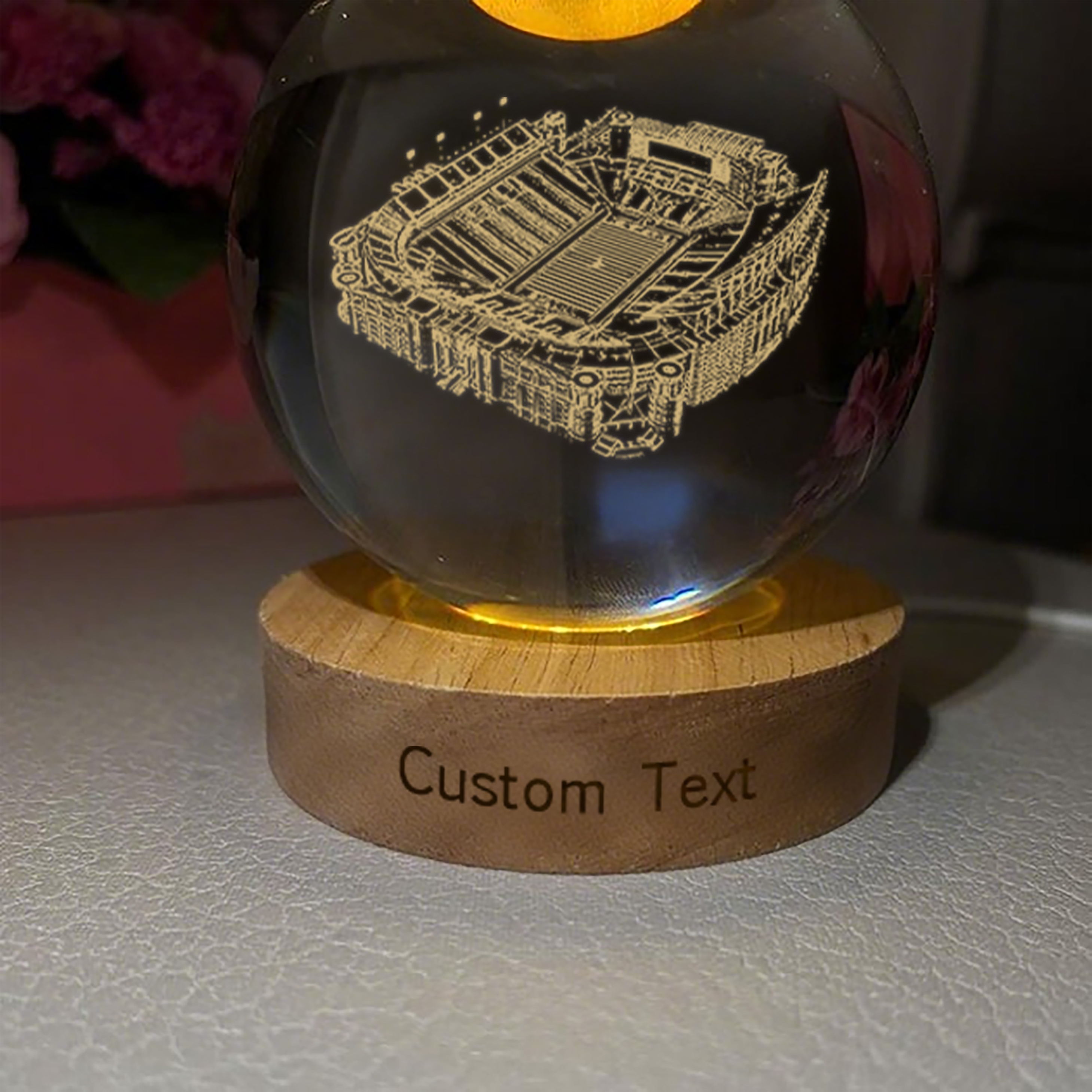 Darrell K Royal–Texas Memorial Stadium 3D Spherical Crystal Lamp