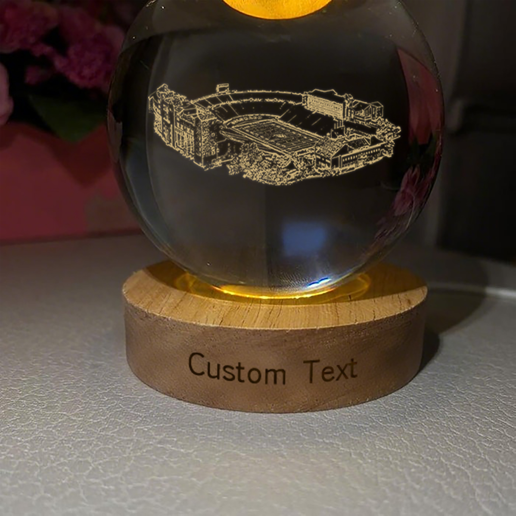 Folsom Field 3D Spherical Crystal Lamp