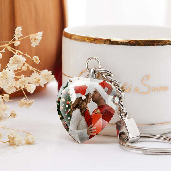Custom Crystal Keychain Photo Keychain Valentines Day Gifts-ilovevango