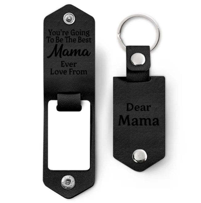 Custom Photo Going To Be The Best - Gift For Mom, Dad, New Parents - Personalized Leather Photo Keychain-ilovevango