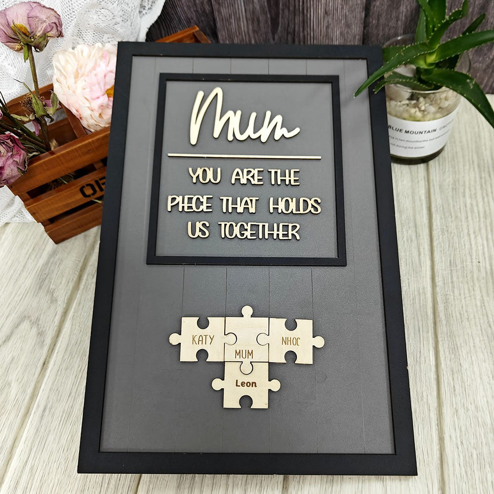 Personalised Mum Jigsaw Puzzle Frame with 1-20 Names Mothers Day Gift-ilovevango