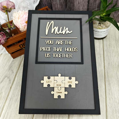 Personalised Mum Jigsaw Puzzle Frame with 1-20 Names Mothers Day Gift-ilovevango