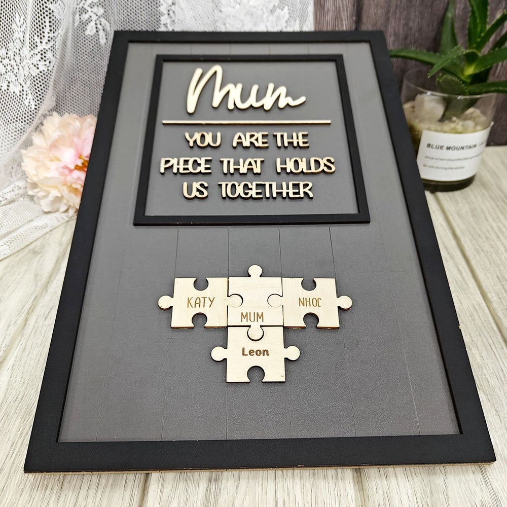 Personalised Mum Jigsaw Puzzle Frame with 1-20 Names Mothers Day Gift-ilovevango