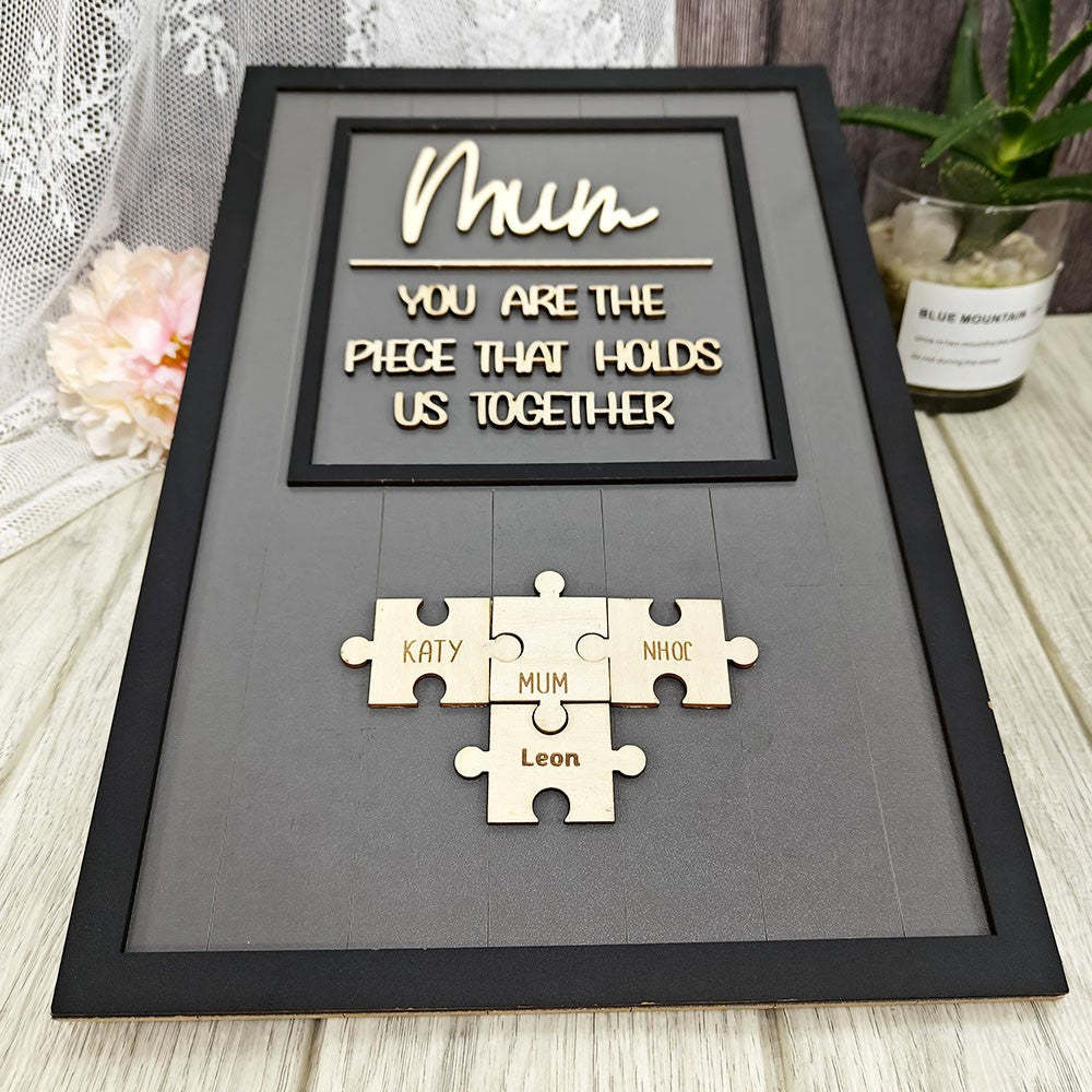 Personalised Mum Jigsaw Puzzle Frame with 1-20 Names Mothers Day Gift-ilovevango