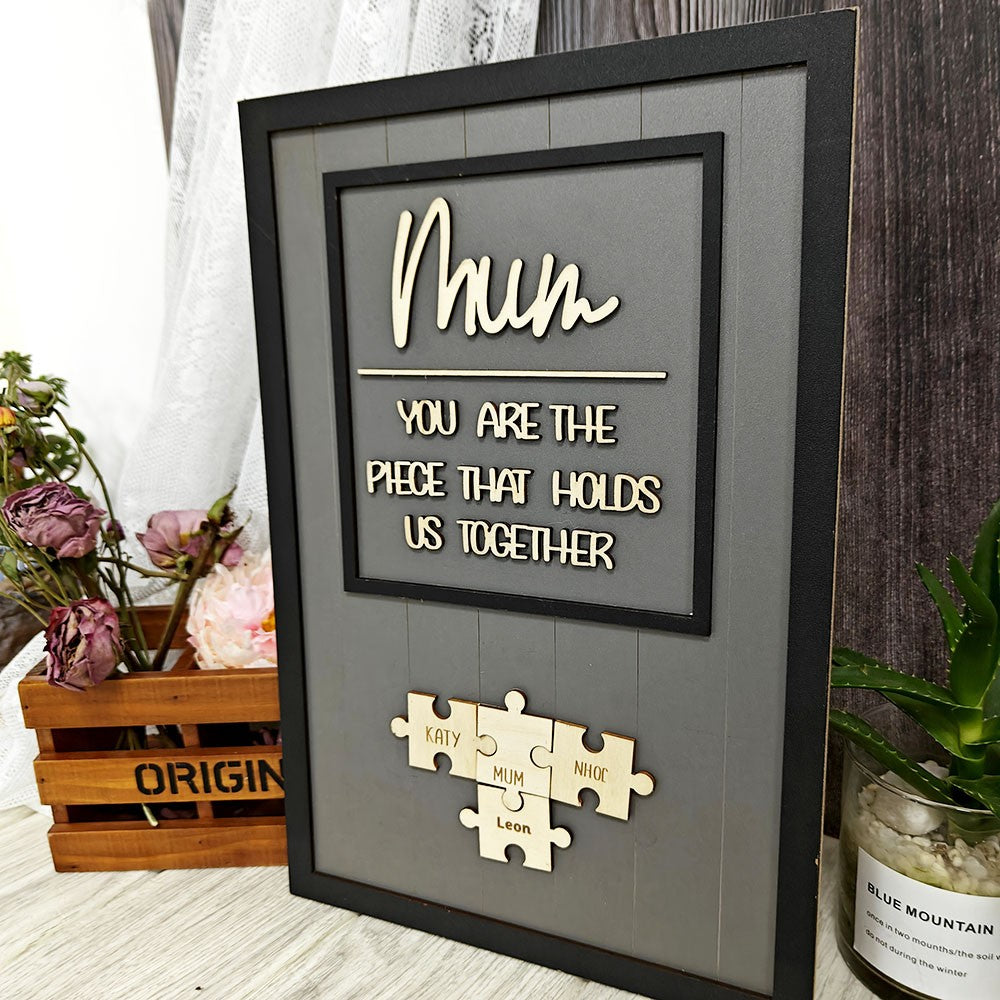 Personalised Mum Jigsaw Puzzle Frame with 1-20 Names Mothers Day Gift-ilovevango