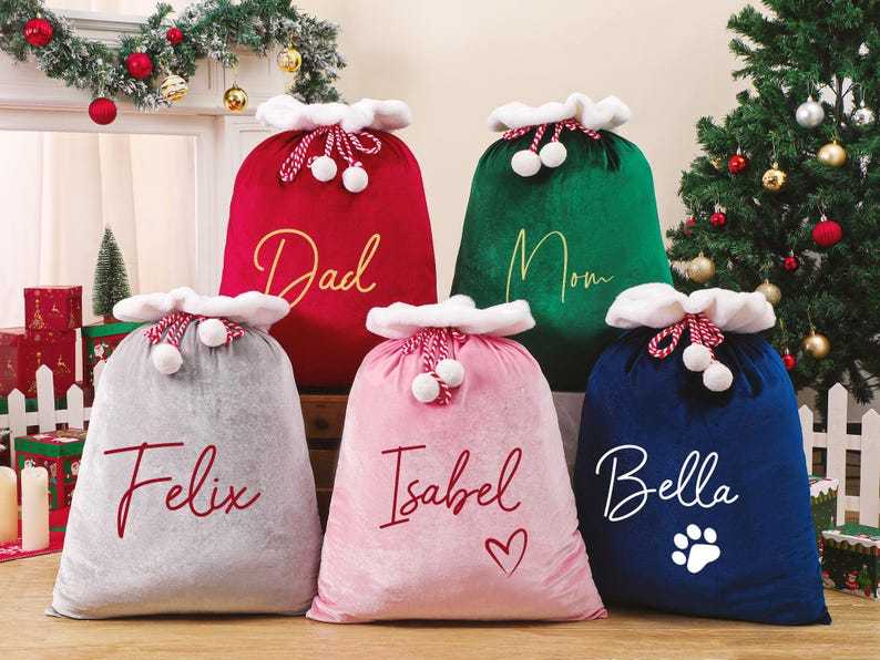 Personalized Large Santa Sack – Custom Christmas Family Bag with Name for Kids