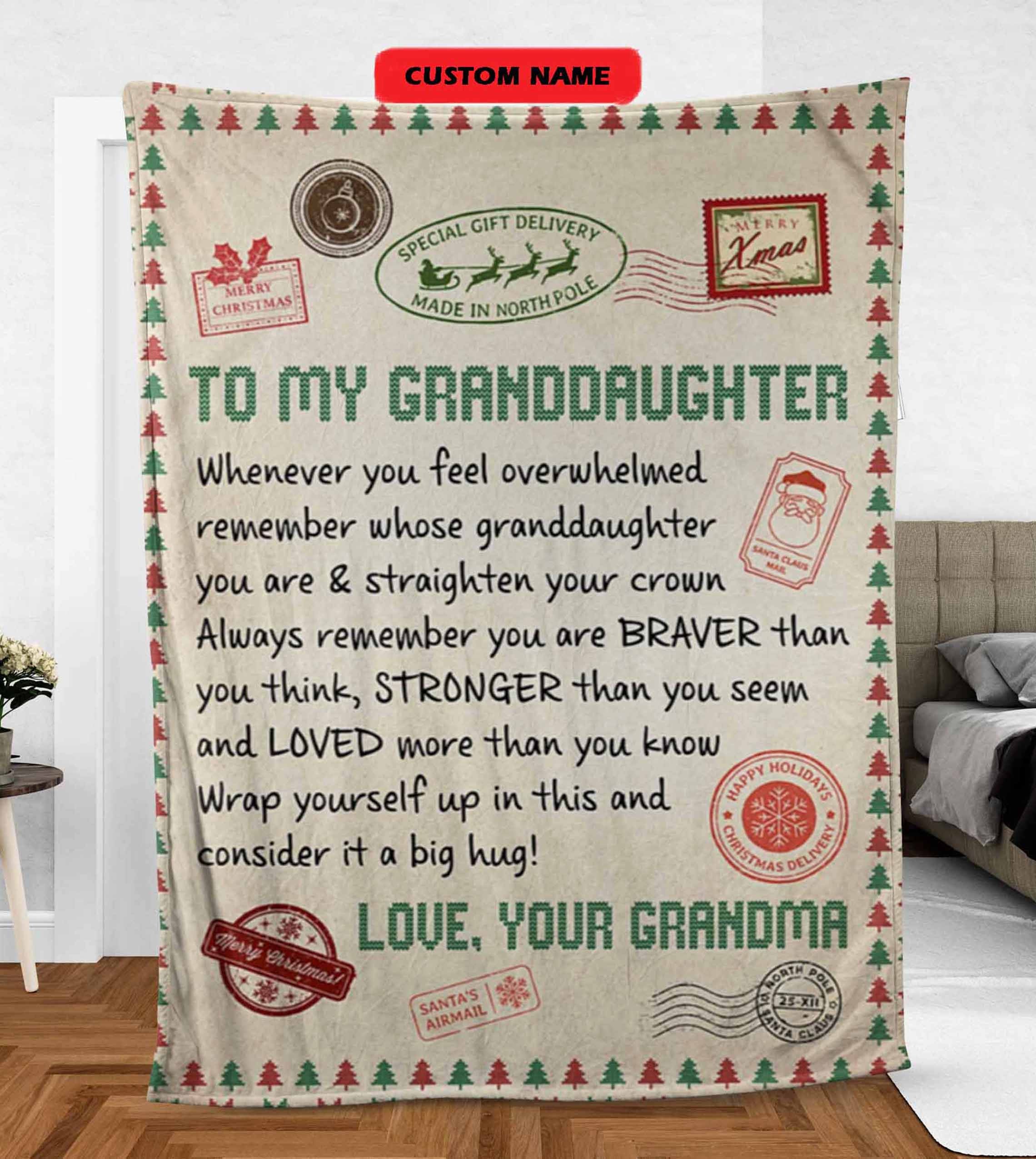 To My Granddaughter Christmas Blanket - For Granddaughter Birthday gift