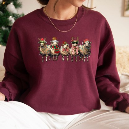 Sheep Lover Animals Holiday Christmas Sweatshirt