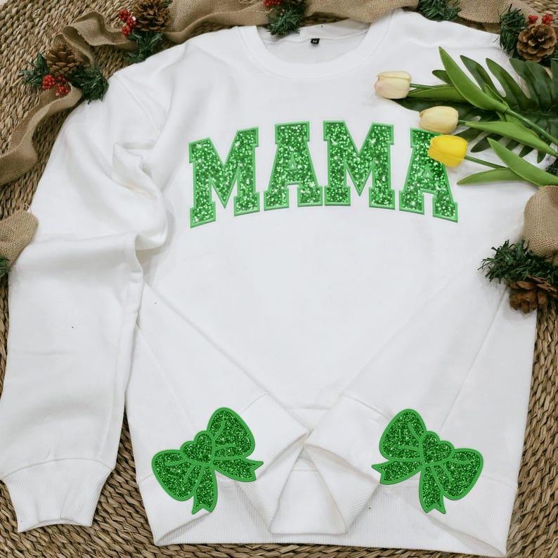 Personalized Green/Red Merry Christmas Bow Side Shirt