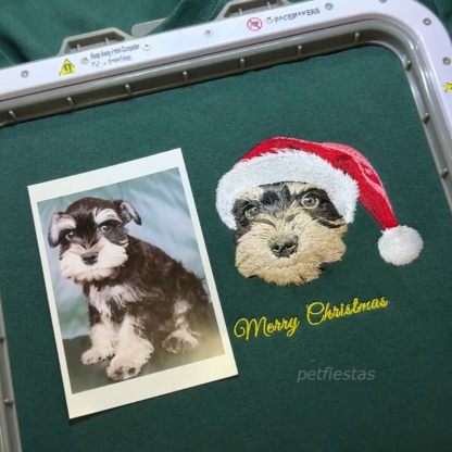 Custom Pet Portrait Christmas Sweatshirt, Personalized Dog Face Holiday Gift for Pet Lovers