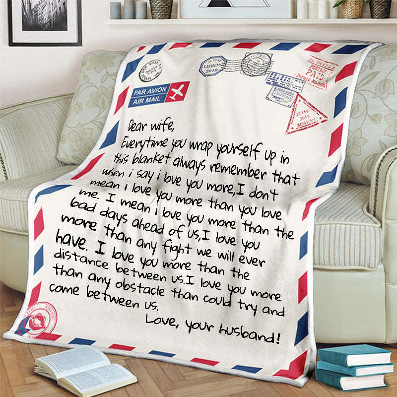 Personalized LOVE Letter Blanket For Wife Birthday Gift
