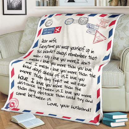 Personalized LOVE Letter Blanket For Wife Birthday Gift