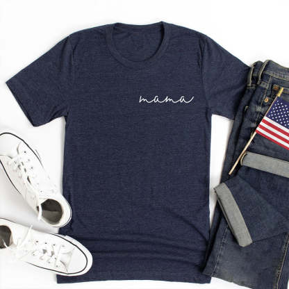 Custom Mama Comfort T-Shirt,Mommy T-shirt,Mother's Day Gift, Girl Mama T-Shirt-ilovevango