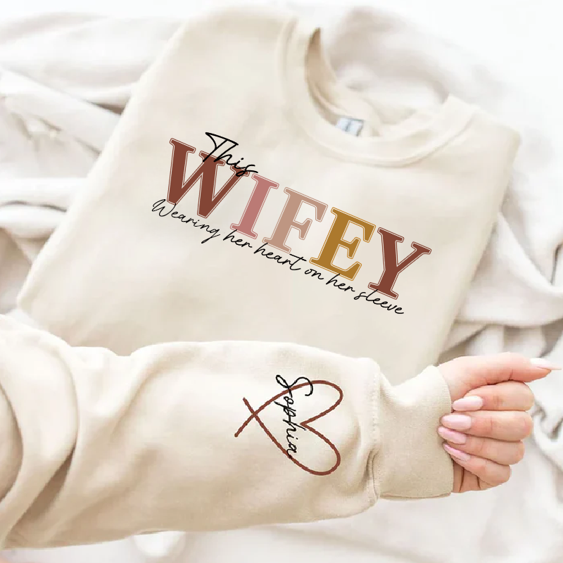 Wear Your Heart on Your Sleeve – Personalized Mama Sweatshirt with Kids’ Names | for Mom and Grandma Gift