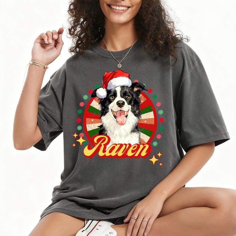 Custom Pet Christmas T-Shirt Sweatshirt Using Pet Photo + Name