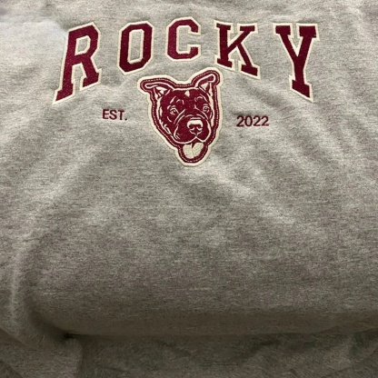 PetFiestas® Custom Pet Varsity Style Embroidered Sweatshirt Hoodie T-shirt