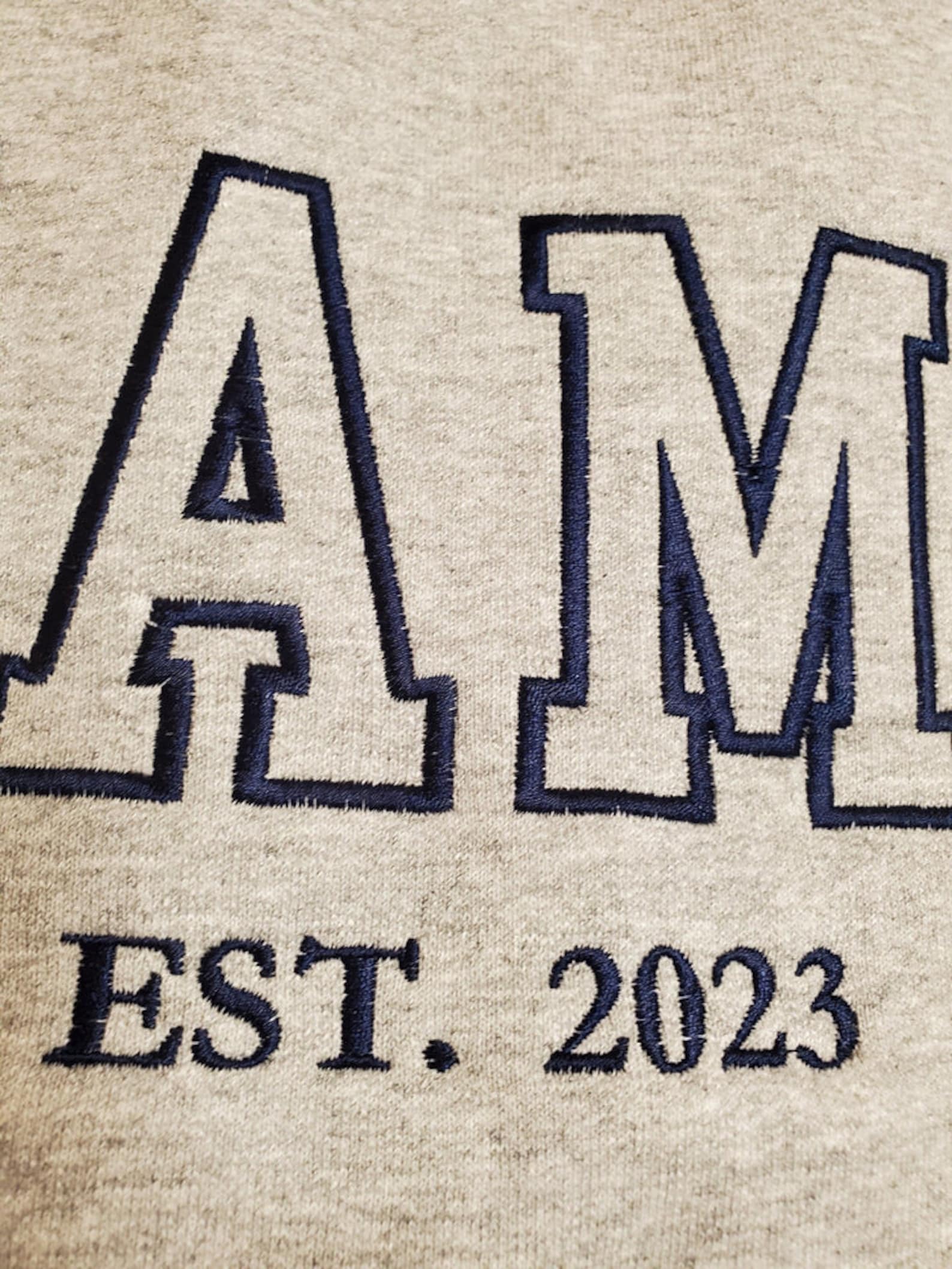 Custom Embroidered Mom Dad Sweatshirt with Kids Name on Sleeve