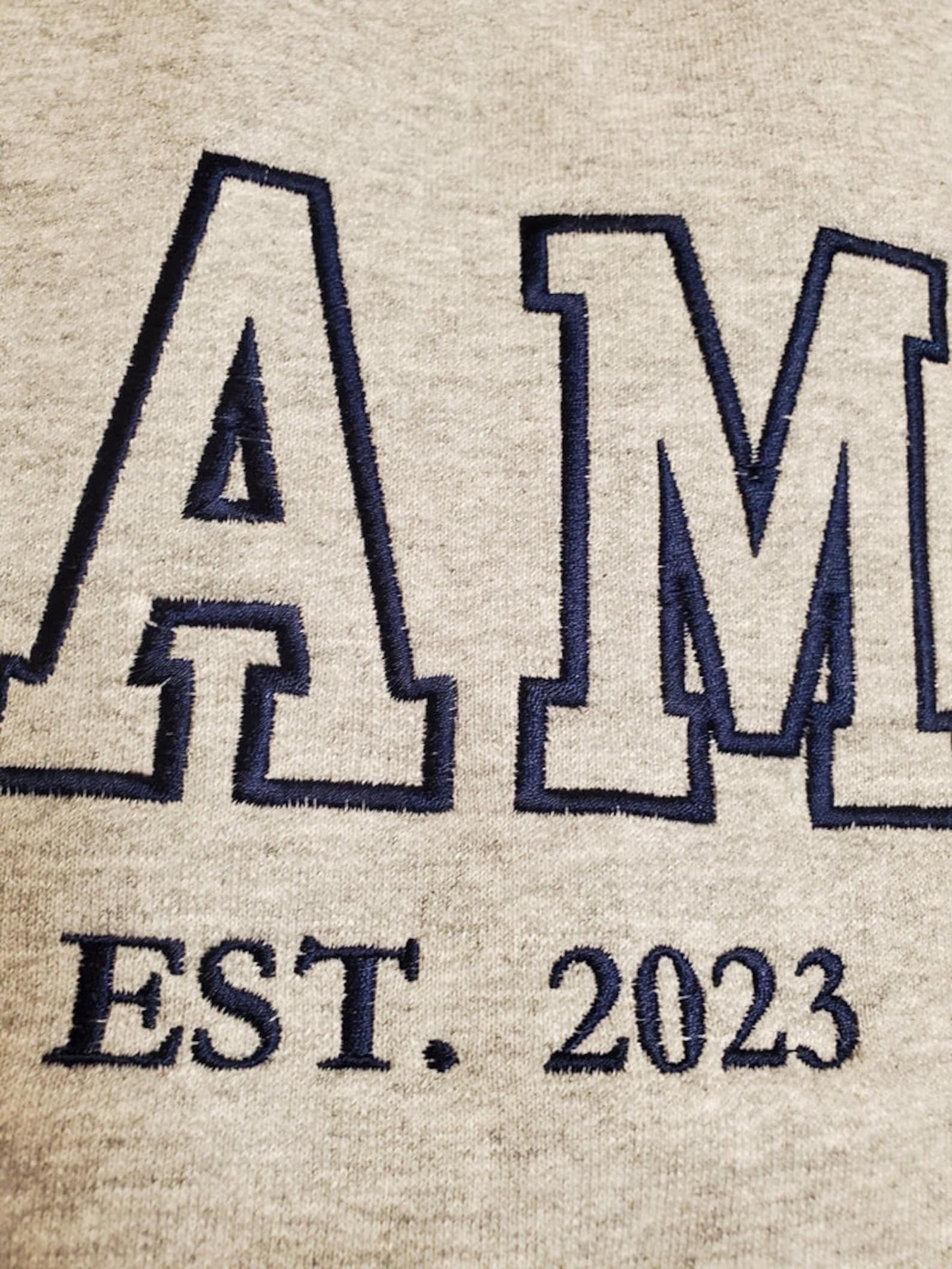 Custom Embroidered Mom Dad Sweatshirt with Kids Name on Sleeve