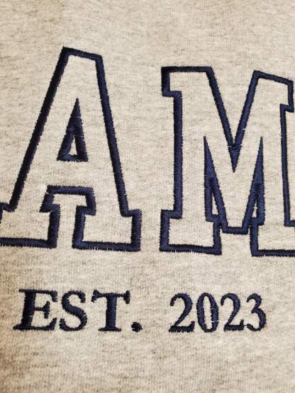 Custom Embroidered Mom Dad Sweatshirt with Kids Name on Sleeve