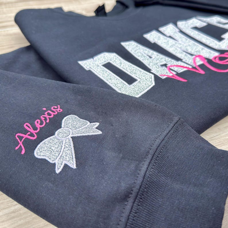 Personalized Glitter Embroidered Sports Mom Sweatshirt