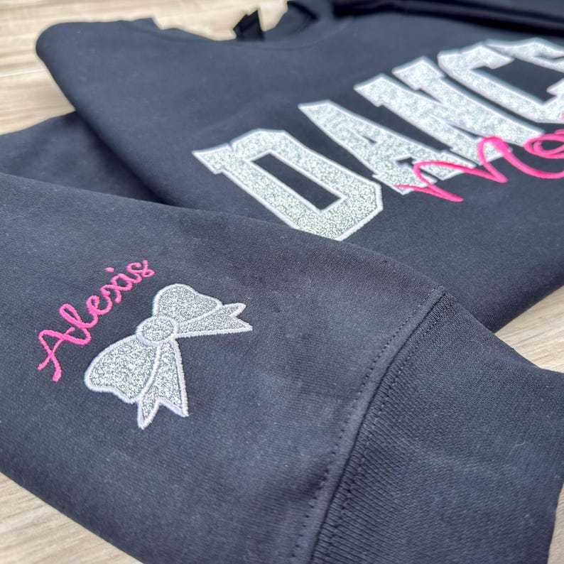 Personalized Glitter Embroidered Sports Mom Sweatshirt