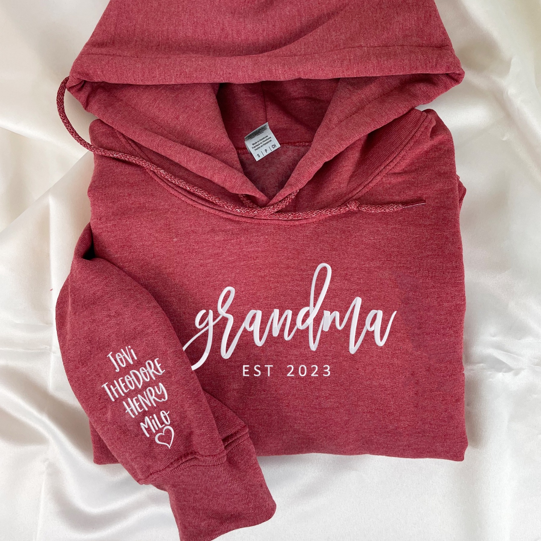 Mama EST Sweatshirt or Hoodie, Embroidered Gift for Mother's Day