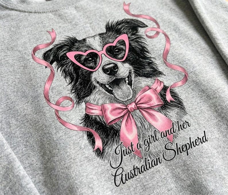 Custom Pet Portrait Coquette Dog Shirt with  Bow and Heart Glasses, Just a Girl and Her Dog Lover Gift