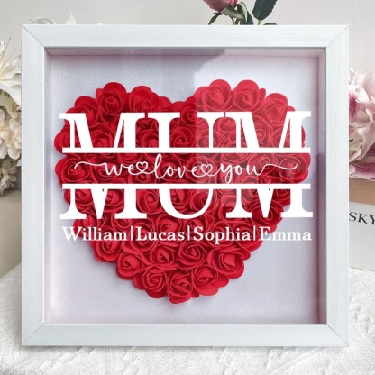 Mom We Love You - Personalized Flower Shadow Box