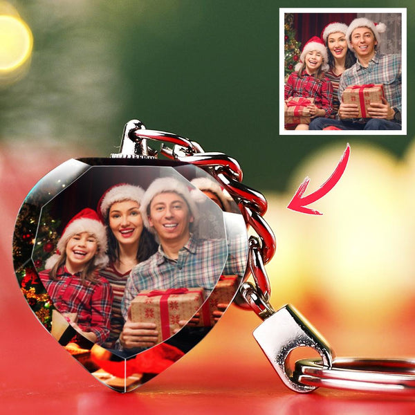 Custom Heart Crystal Keychain Personalized Keychain Gifts for Christmas-ilovevango