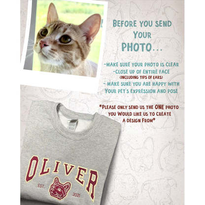 Custom Embroidered Dog Sweatshirt | Custom Dog Sweater | Embroider Sweater | Varsity Style | College Sweater-ilovevango