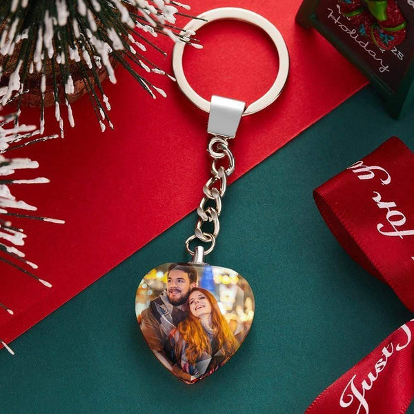 Custom Heart Crystal Keychain Personalized Keychain Gifts for Christmas-ilovevango