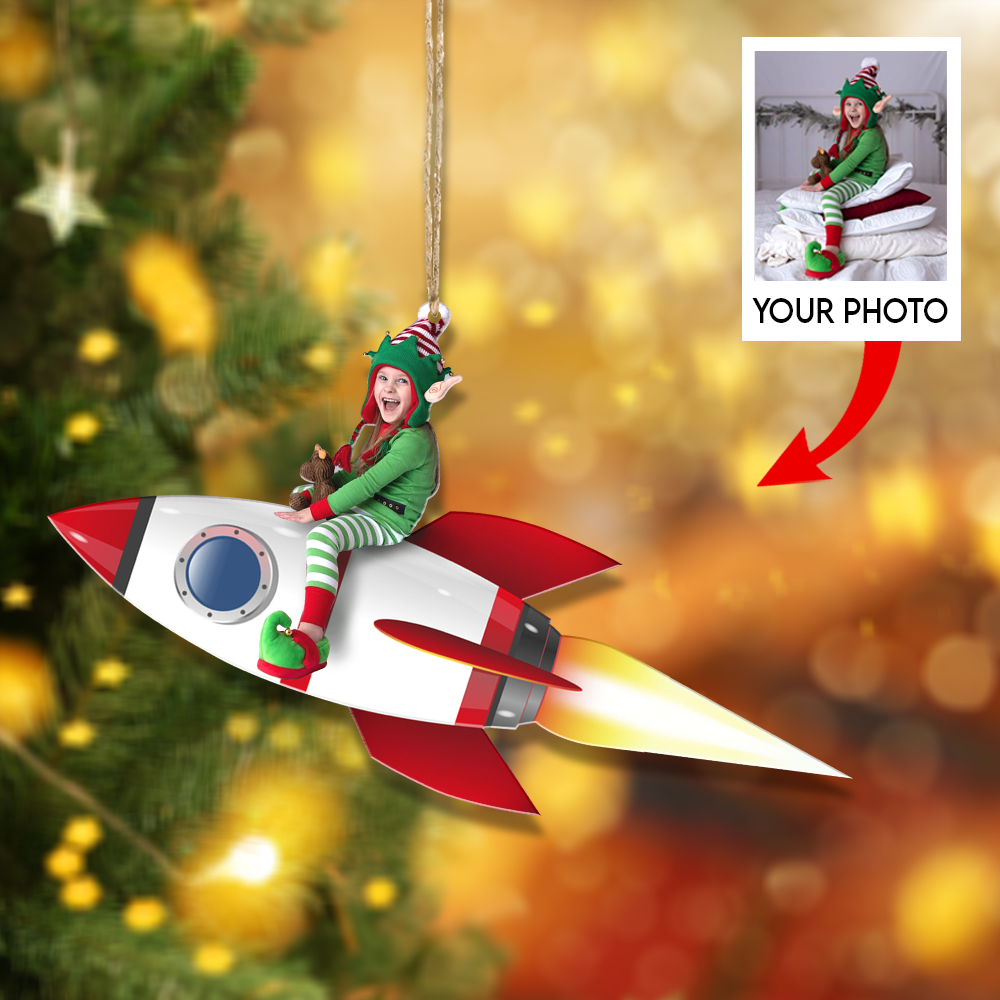 Custom photo Ornament | Riding Kid